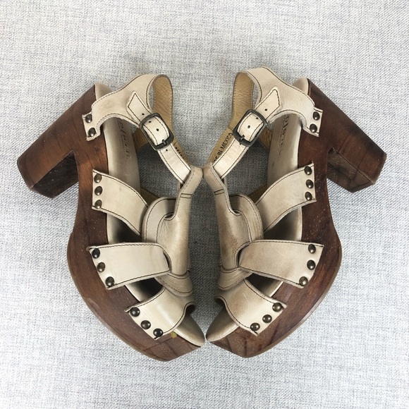 BED STU Melissa Sandal Chunky Wooden Platform Heel - Picture 3 of 7